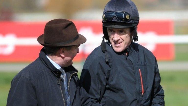 AP McCoy with Shutthefrontdoor's trainer Jonjo O'Neill