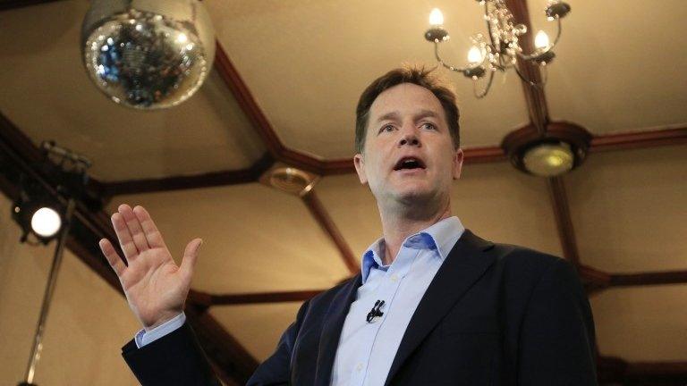 Nick Clegg speaking in Manchester on Friday