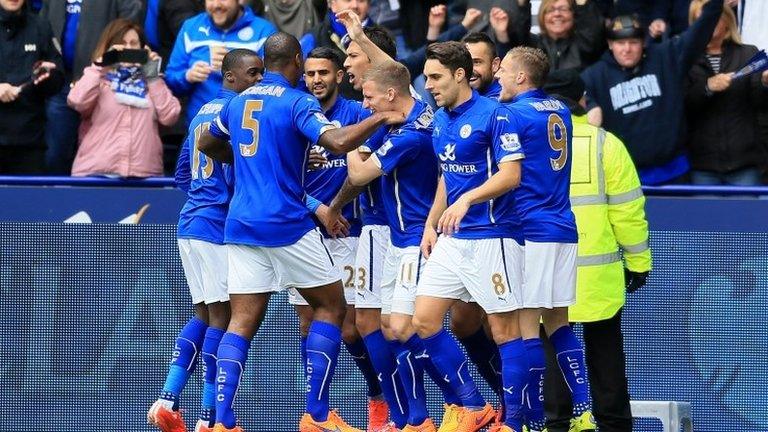 Leicester players celebrate