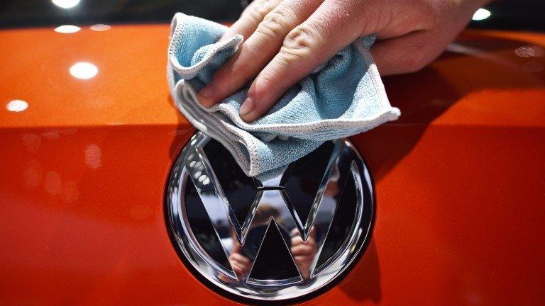 VW badge on car