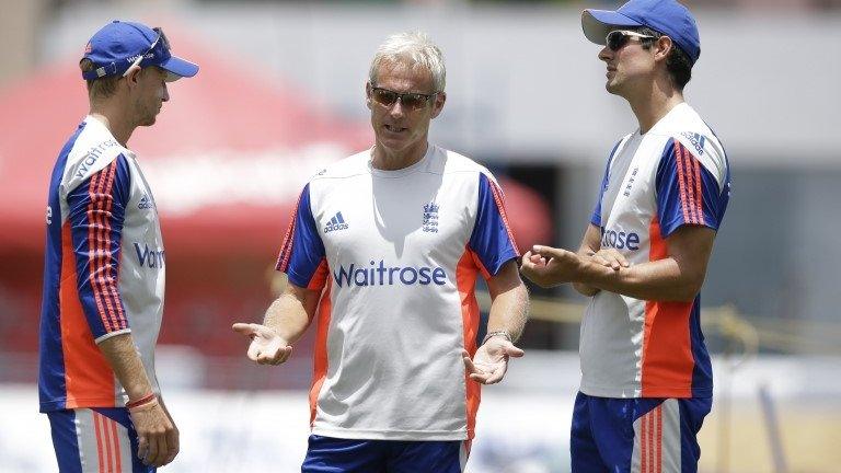 Joe Root, Peter Moores & Alastair Cook