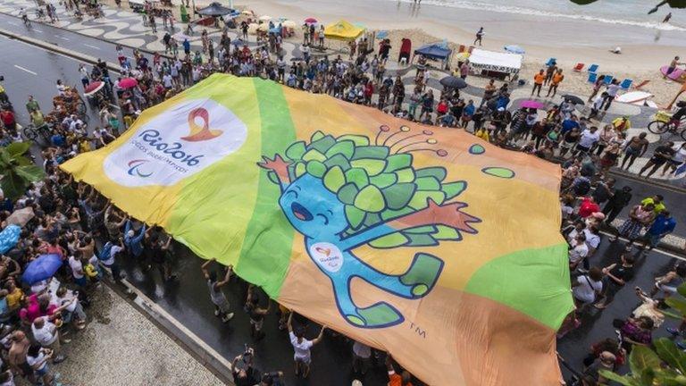 Crowds at Copacabana Beach celebrate the Paralympics