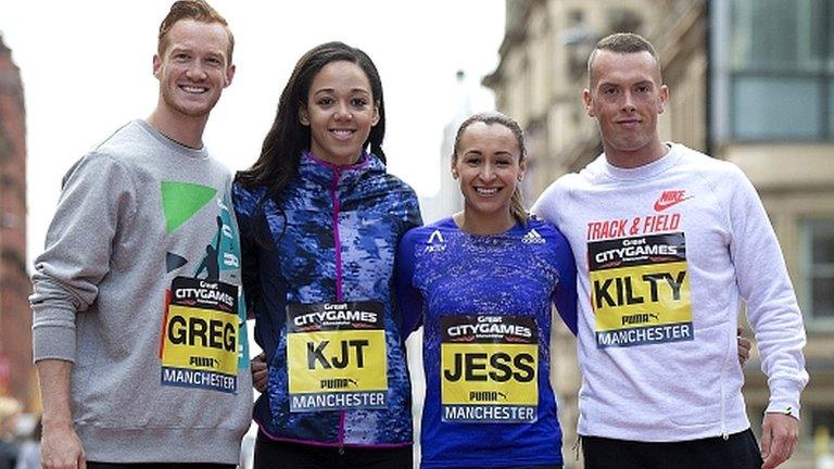 Greg Rutherford, KJT, Jessica Ennis-Hill and Richard Kilty