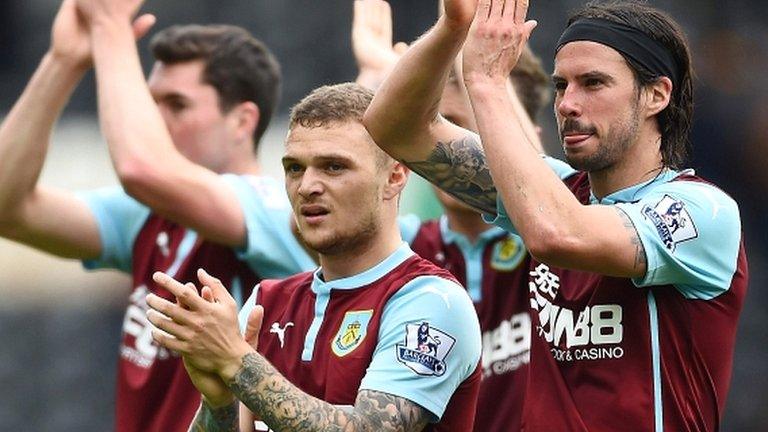 Burnley players salute their players