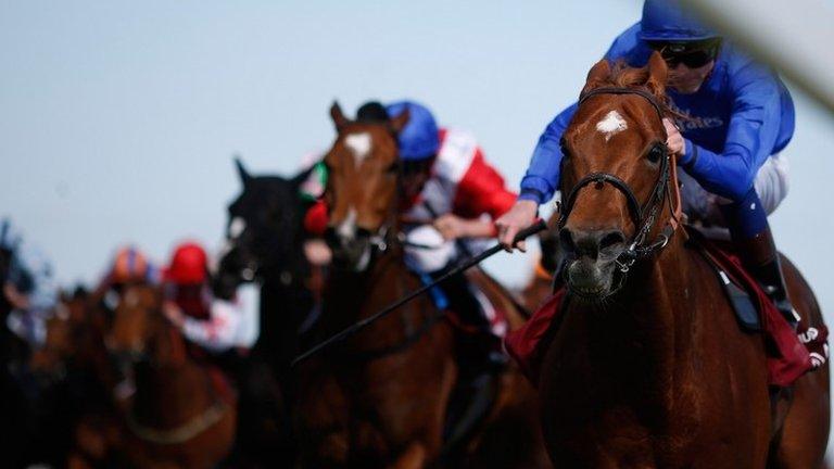 Night Of Thunder wins the Lockinge Stakes at Newbury