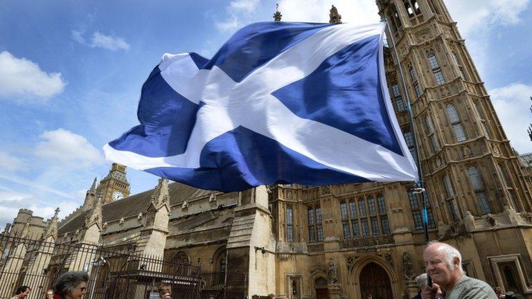 Saltire outside Westminster