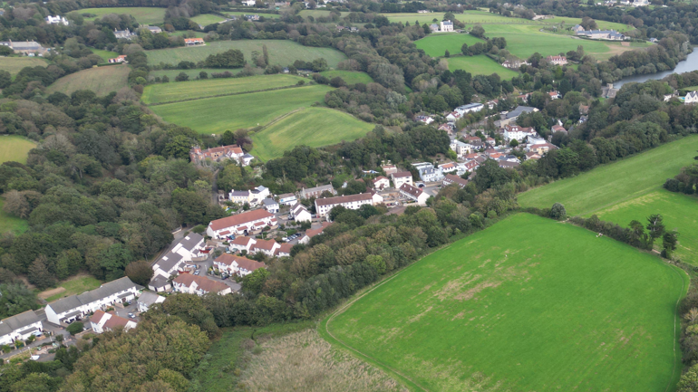 Aerial east coast of Jersey homes