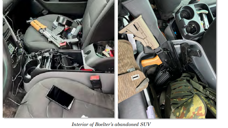 Guns inside of car