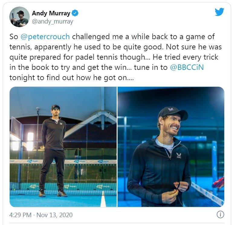 Tweet from Andy Murray