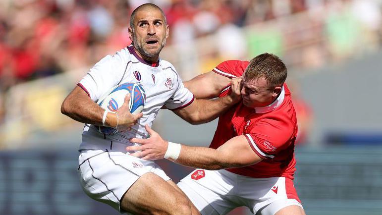 Lasha Khmaladze playing against Wales