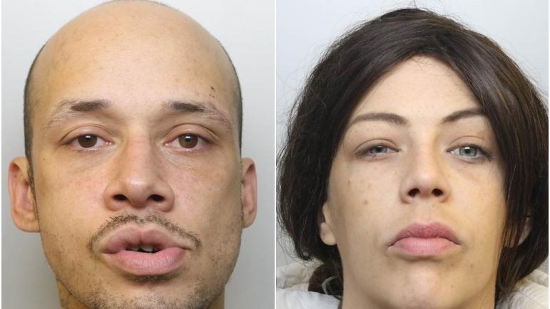 Mugshots of a man and a woman