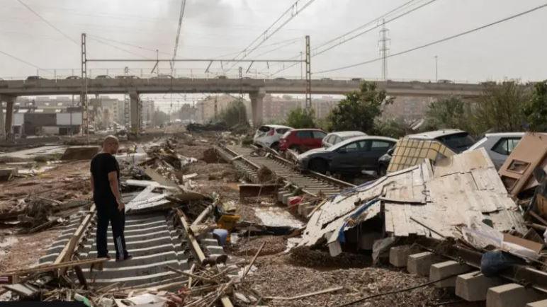 wrecked train tracks in Spain