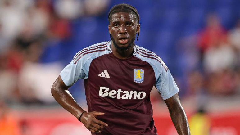 Samuel Iling-Junior playing for Aston Villa in pre-season