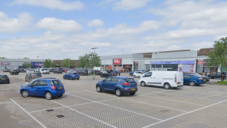 The car park at Ortongate Shopping Centre