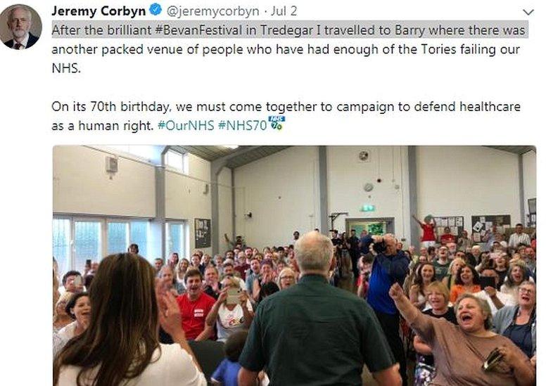 Jeremy Corbyn tweet