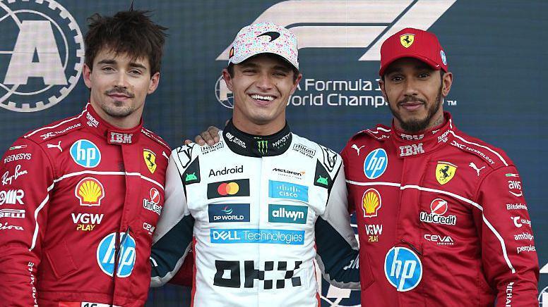 Lewis Hamilton along with Charles Leclerc and Lando Norris