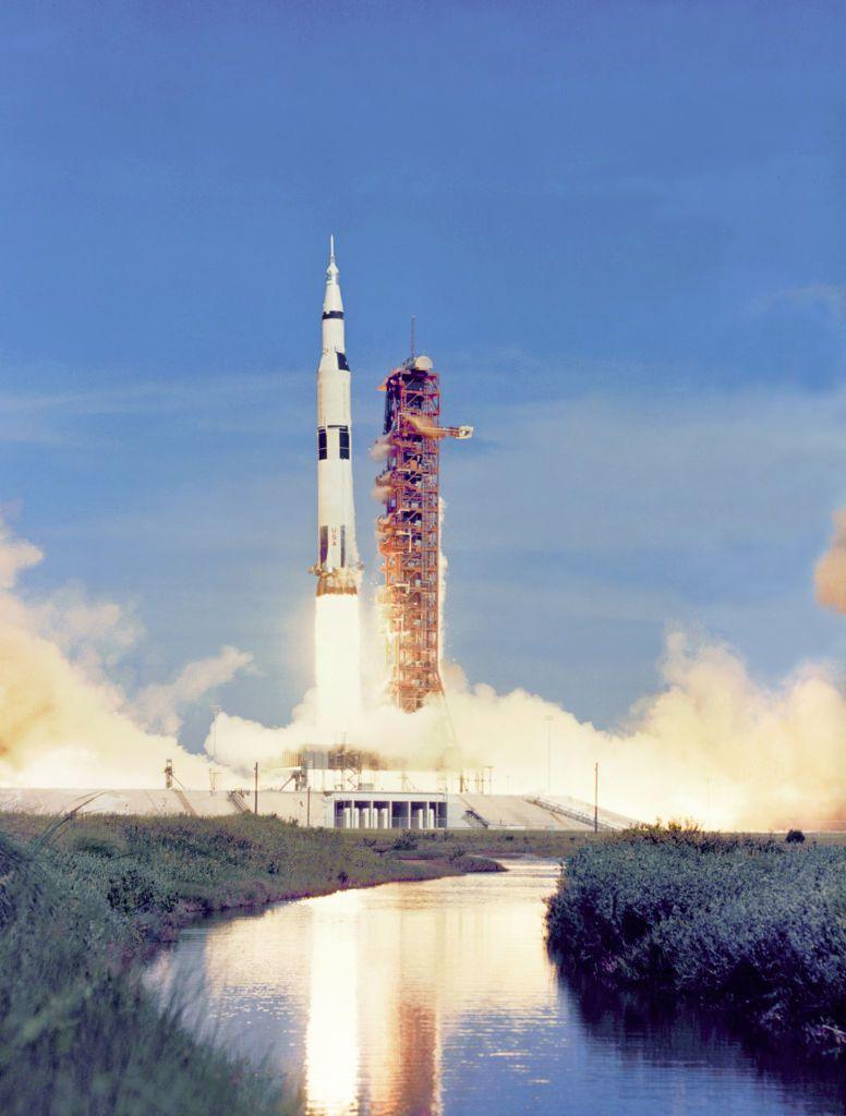 Apollo 15 launching from the Kennedy Space Center in 1971.
