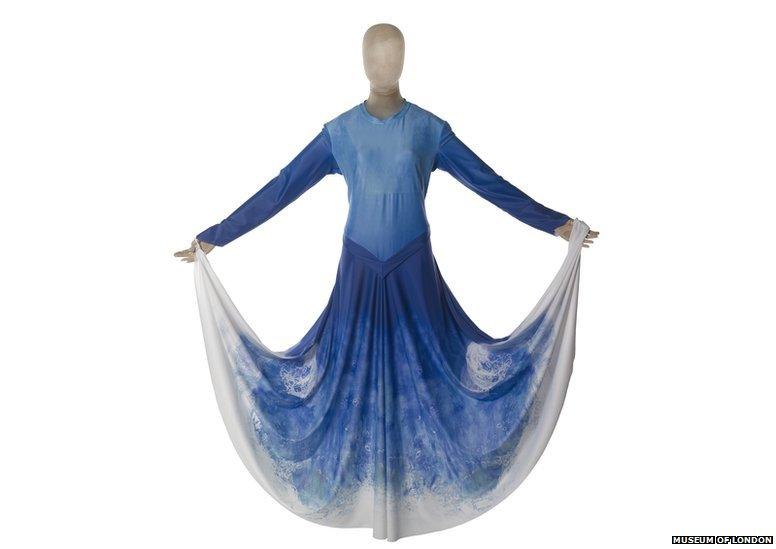 A multi shaded blue dress