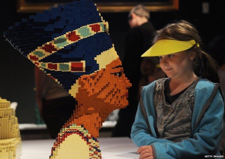 Egyptian head made out of Lego