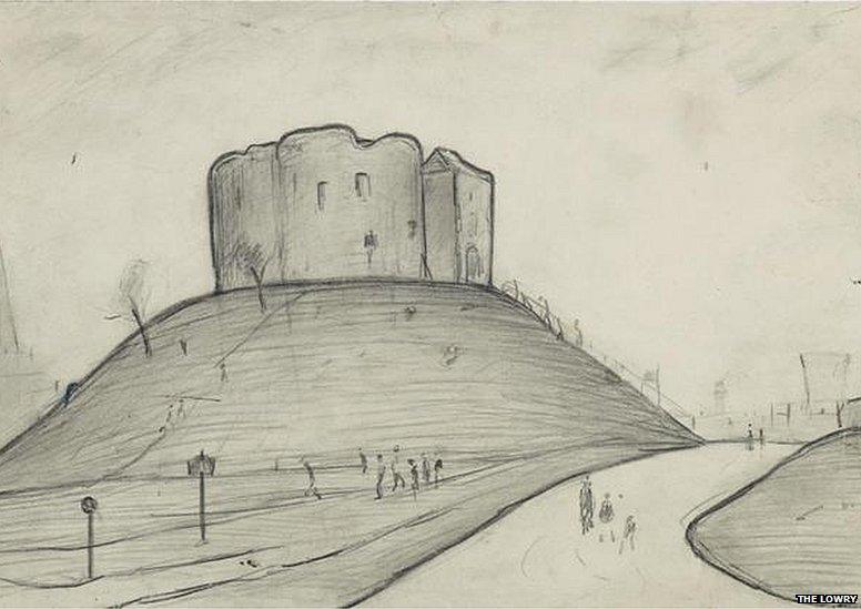 Clifford's Tower, York by LS Lowry