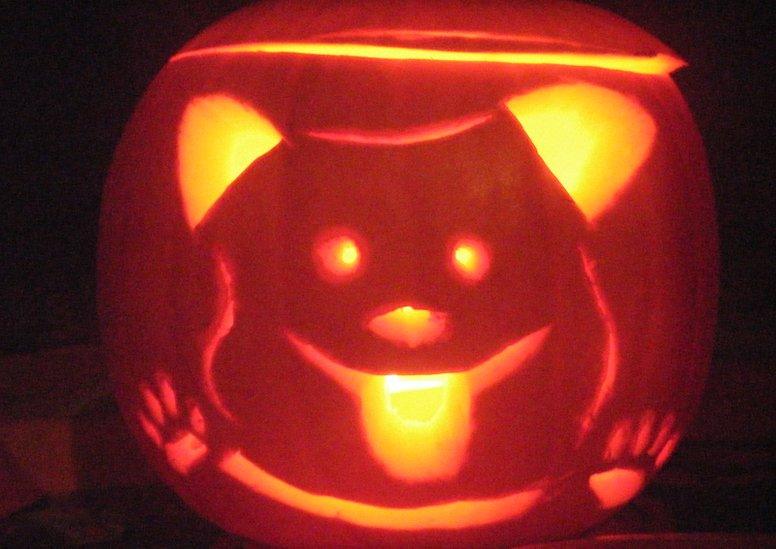 Hacker carved pumpkin