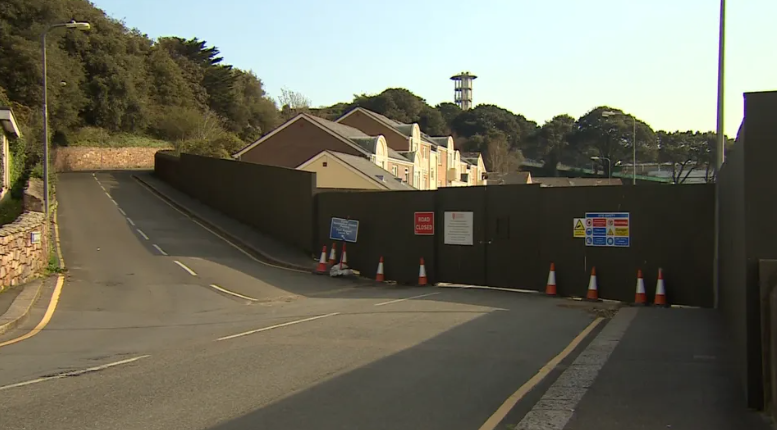 Hoardings which had blocked access to a section of Pier Road