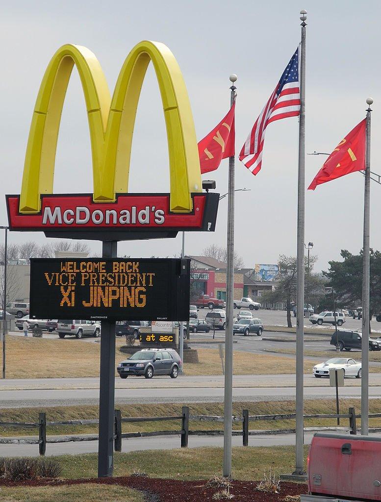 A McDonald's restaurant in Muscatine welcomes Mr Xi during his trip in 2012