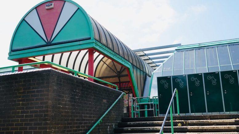 An exterior view of Ennerdale Leisure Centre. It is glass-fronted, and large parts of the roof are also glazed.