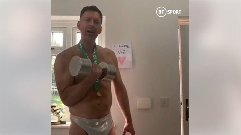 Drew first challenged Chris to meet him in the ring in 2020, leading Chris to begin training to become a wrestling star... he managed to find a suitable outfit, although he did avoid the actual fight