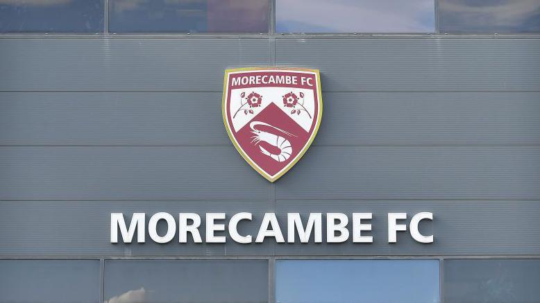 Morecambe FC's logo outside of their stadium