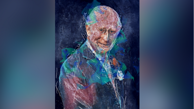 The portrait of King Charles III made by Ai-Da.