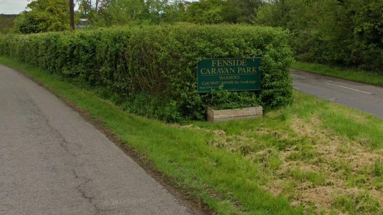 Sign for caravan park