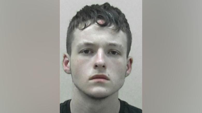 A police custody image of Jordan Tams, who is a young man with short brown hair.