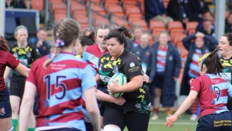 Hazel Stewart playing in Women's National Plate final