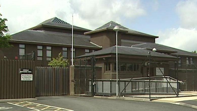 Craigavon Courthouse. It's a gated, brown building