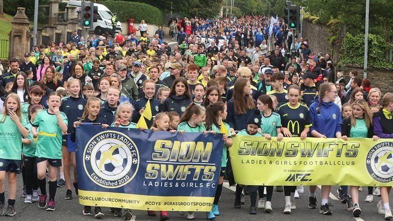 Foyle cup parade through derry