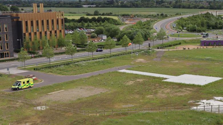 The helipad next to Addenbrooke's Hospital