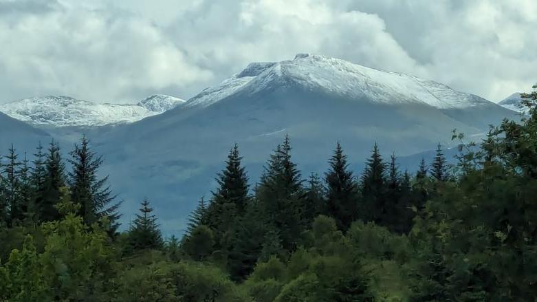 Snow-dusted hills