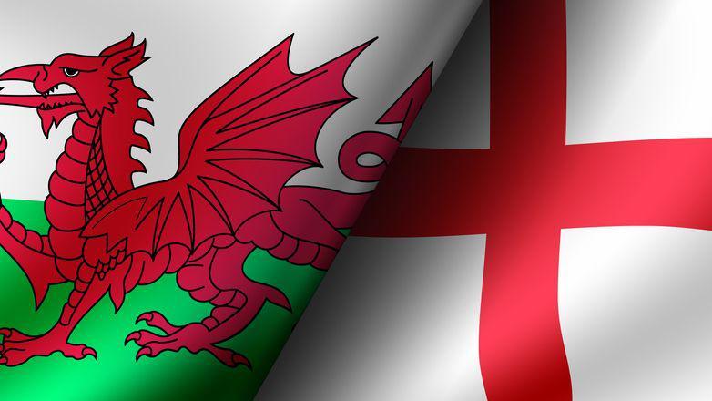 Wales and England flags.