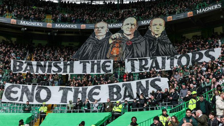 Celtic fan banner at Parkhead