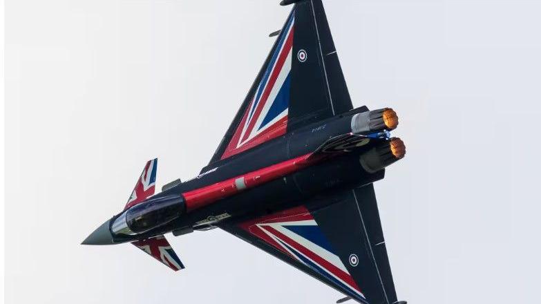 A Typhoon jet with a union flag livery