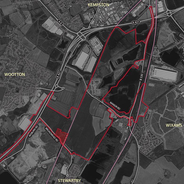 A map of the proposed theme park site in Bedfordshire