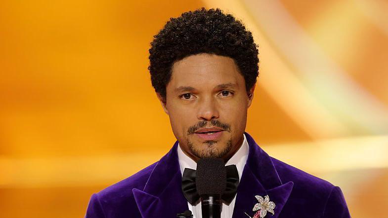 Comedian Trevor Noah is seen at the Grammy Awards