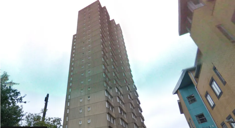 Old Leicester tower block, Goscote House, which was demolished. 