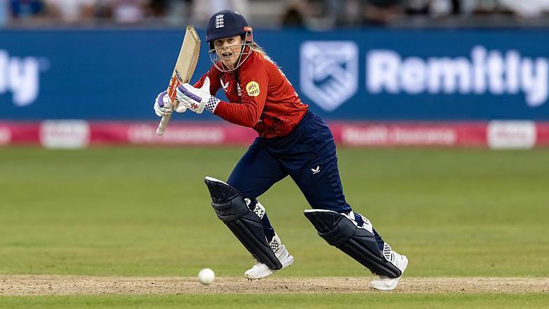 Tammy Beaumont batting for England
