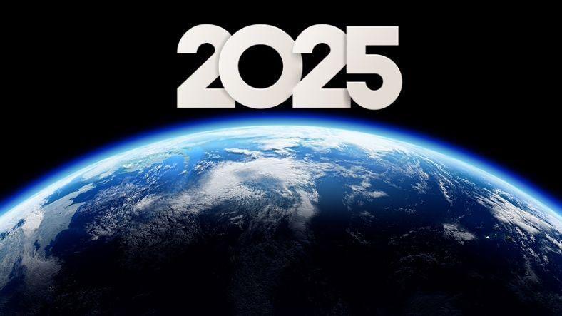 earth from space with 2025 above it