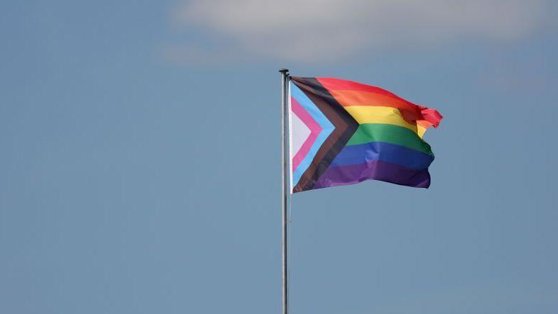 A Progress Pride Flag is seen on Day Five of the cinch Championships at The Queen's Club on June 23, 2023 in London, England