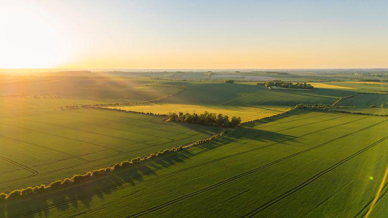 UK countryside on a sunny day.