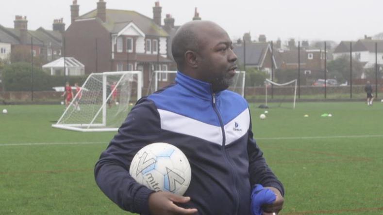 Lamin Faal training at Seaford Town 