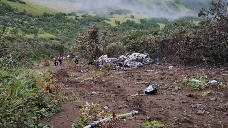 Crash site of a Russian Mi-8T helicopter in the far eastern peninsula of Kamchatka, Russia, 1 September 2024